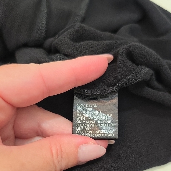 Antonio Melani Top Black Flared Bell Long Sleeve Crew Neck Blouse Size Medium - Picture 5 of 5